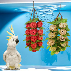 Interactive Wooden Chew Toy for Parrots Promotes Healthy Beak and Mind