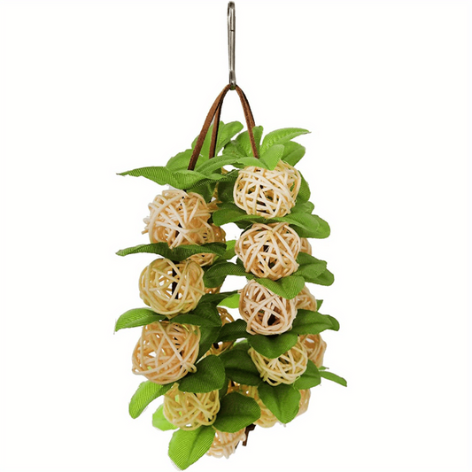 Interactive Wooden Chew Toy for Parrots Promotes Healthy Beak and Mind