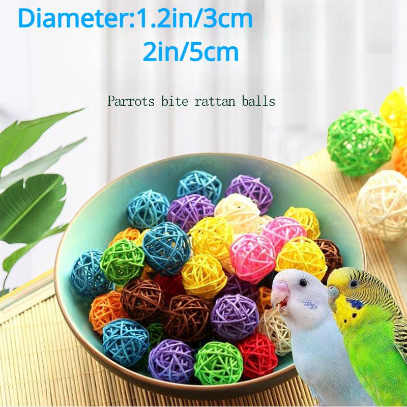 Birds Rattan Ball Parrot Chew Toy Foraging Ball