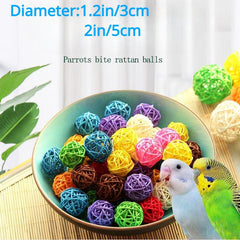 Birds Rattan Ball Parrot Chew Toy Foraging Ball