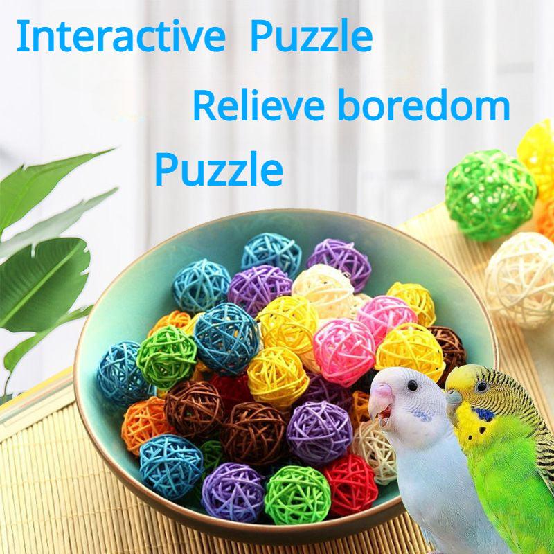 Birds Rattan Ball Parrot Chew Toy Foraging Ball