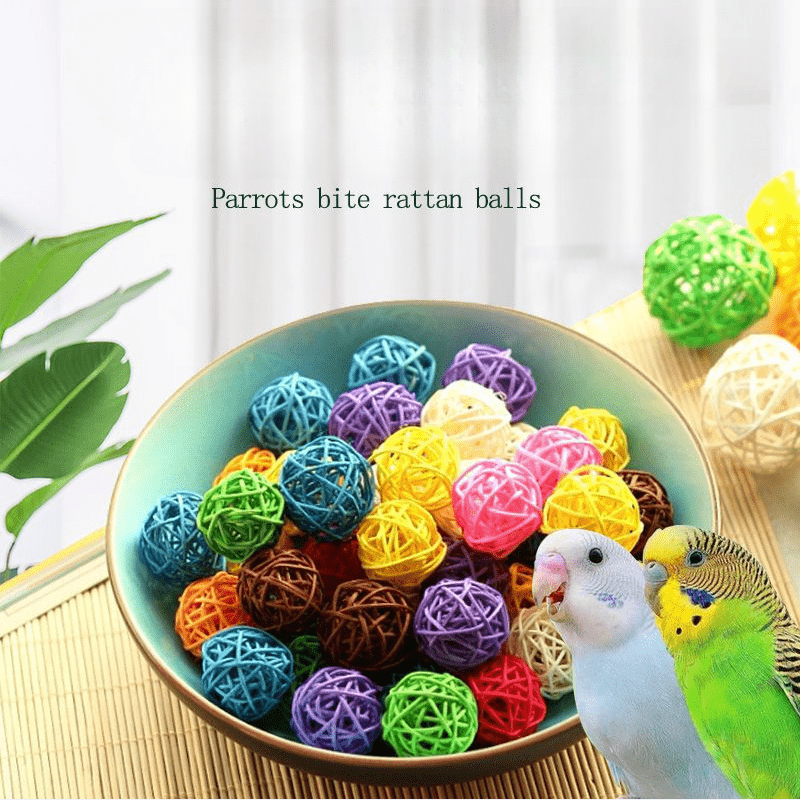 Birds Rattan Ball Parrot Chew Toy Foraging Ball