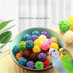 Birds Rattan Ball Parrot Chew Toy Foraging Ball