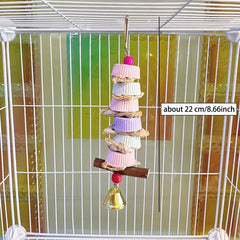 Colorful Parrot Swing Foraging Chew Toy Seagrass Mat Bird Hammock