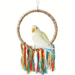 Parrot Toy Sisal Hanging Ring Bird Chew Toy