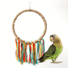 Parrot Toy Sisal Hanging Ring Bird Chew Toy