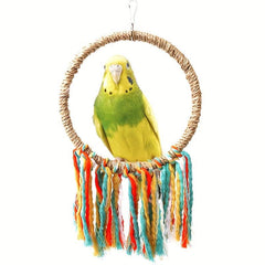 Parrot Toy Sisal Hanging Ring Bird Chew Toy