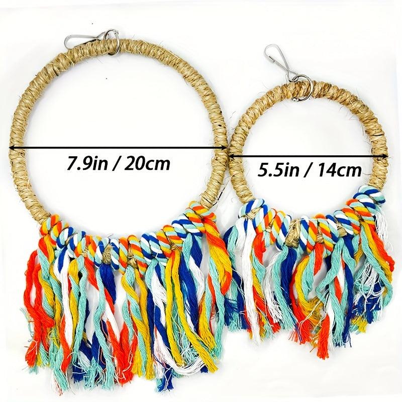 Parrot Toy Sisal Hanging Ring Bird Chew Toy