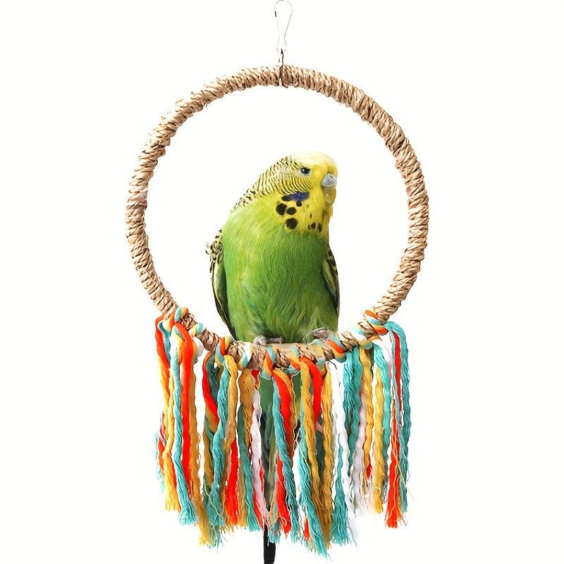 Parrot Toy Sisal Hanging Ring Bird Chew Toy