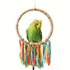 Parrot Toy Sisal Hanging Ring Bird Chew Toy