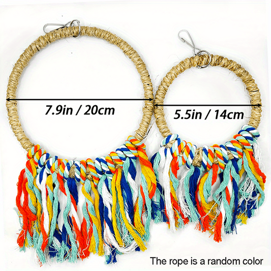 Parrot Toy Sisal Hanging Ring Bird Chew Toy