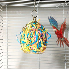 Metal Cage for Parrot Food Storage and Chewing