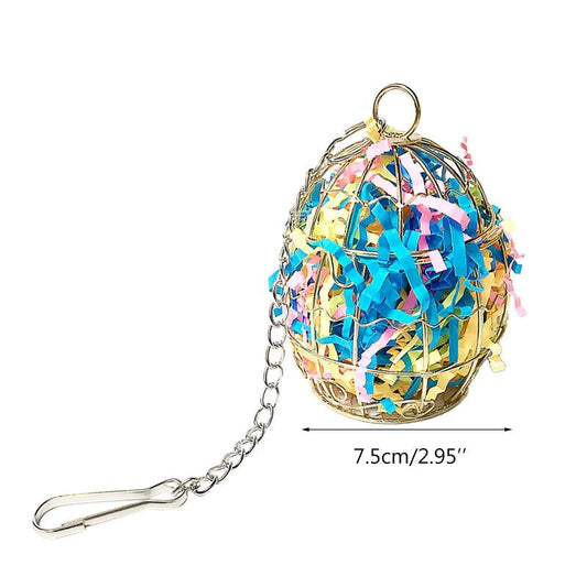 Metal Cage for Parrot Food Storage and Chewing