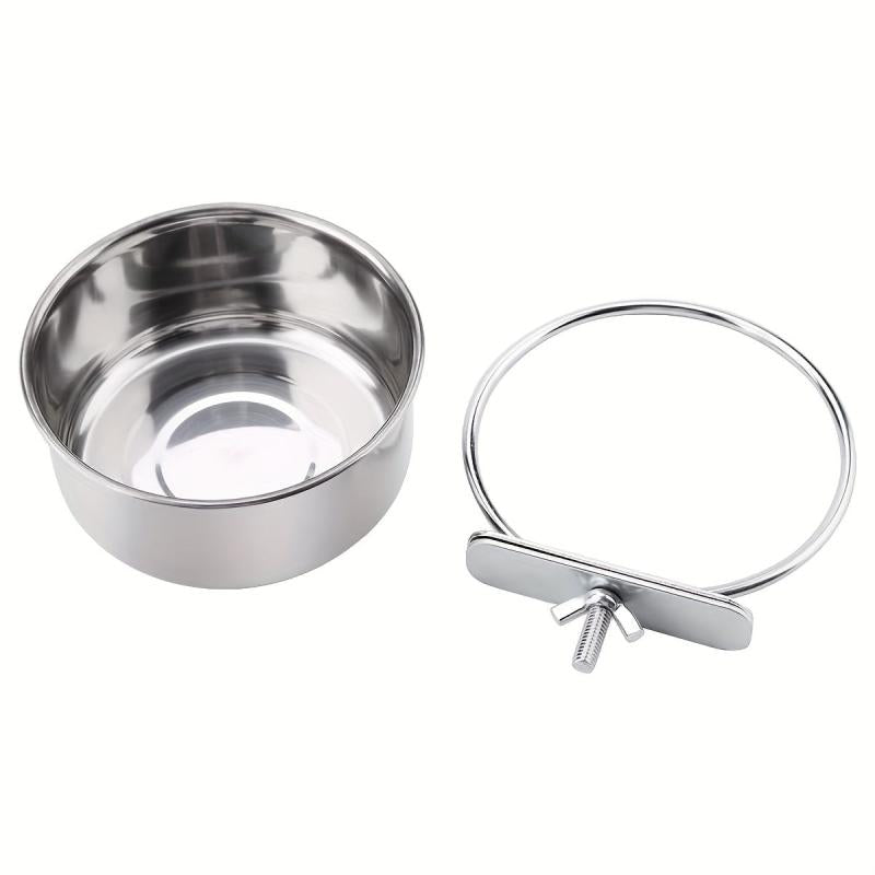 Parrot Food Cup Stainless Steel Hanging Feeder