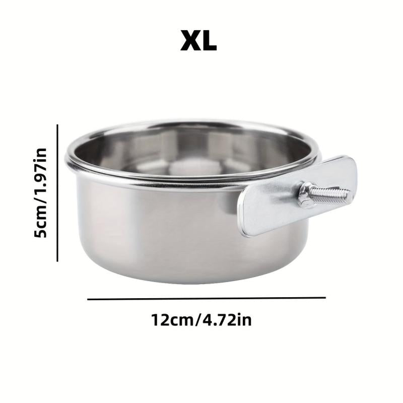 Parrot Food Cup Stainless Steel Hanging Feeder