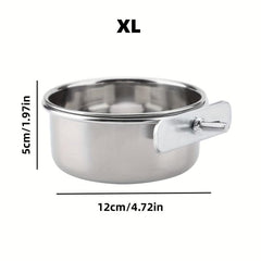 Parrot Food Cup Stainless Steel Hanging Feeder