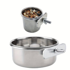 Parrot Food Cup Stainless Steel Hanging Feeder