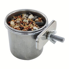 Parrot Food Cup Stainless Steel Hanging Feeder