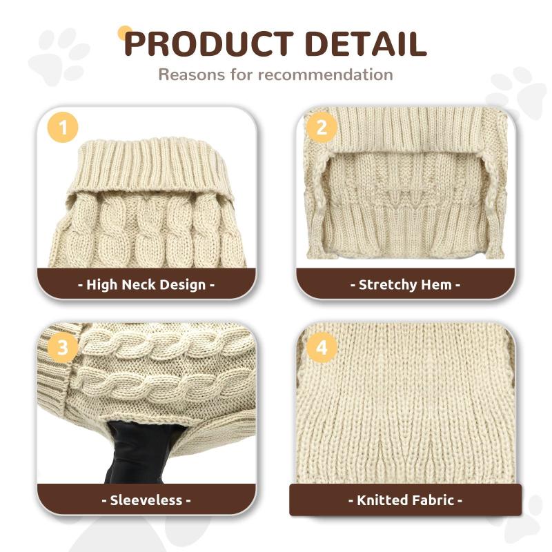 Knitted Dog Sweater Pets Sweaters Puppy Jumper Warm Soft Pet Holiday Clothes