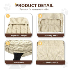 Knitted Dog Sweater Pets Sweaters Puppy Jumper Warm Soft Pet Holiday Clothes
