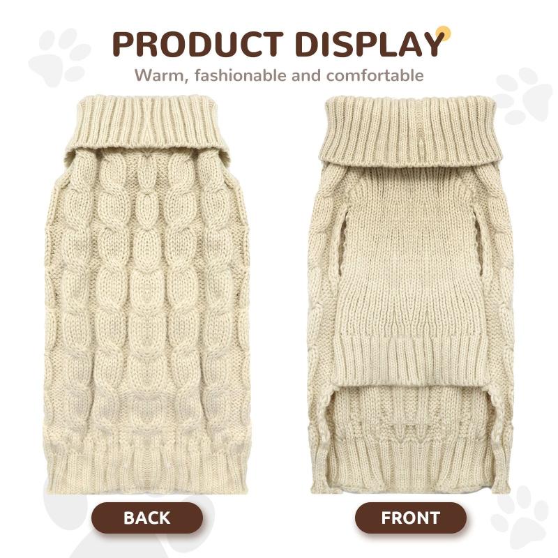 Knitted Dog Sweater Pets Sweaters Puppy Jumper Warm Soft Pet Holiday Clothes
