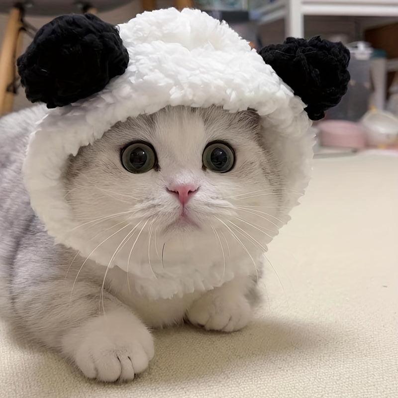 Knitted Bear Head Pet Hat Warm Headdress