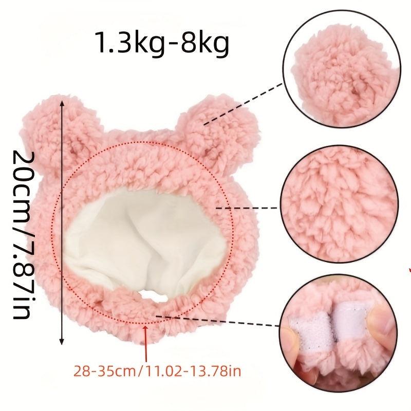 Knitted Bear Head Pet Hat Warm Headdress