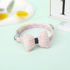 Lovely Polka Dot Pet Collar with Bow Knot