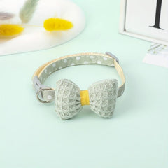 Lovely Polka Dot Pet Collar with Bow Knot