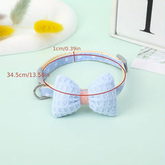 Lovely Polka Dot Pet Collar with Bow Knot