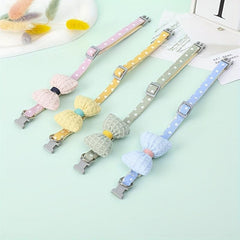 Lovely Polka Dot Pet Collar with Bow Knot