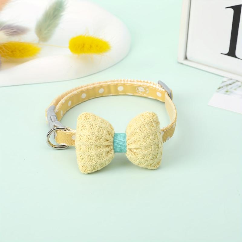 Lovely Polka Dot Pet Collar with Bow Knot