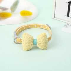 Lovely Polka Dot Pet Collar with Bow Knot