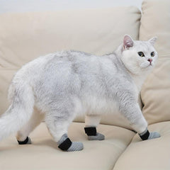 4pcs Cat Claw Covers No Slip Socks Cat Paw Protector Claw Cap For Kitten