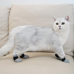 4pcs Cat Claw Covers No Slip Socks Cat Paw Protector Claw Cap For Kitten