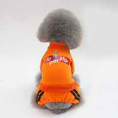 Winter Warm Pet Apparel Jumpsuit Printed Dog Clothes Sweater