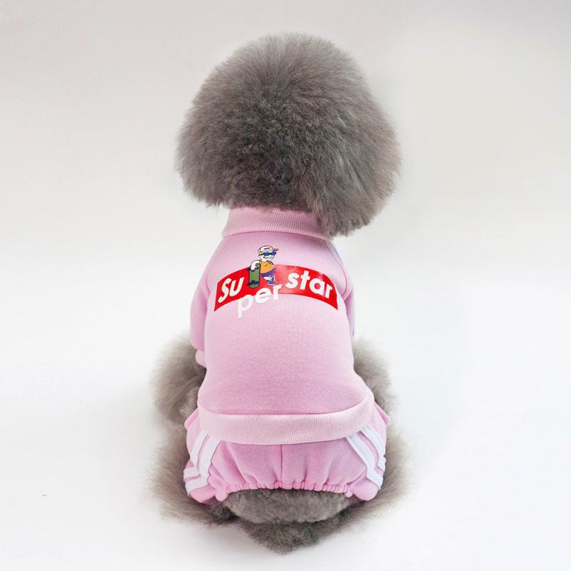Winter Warm Pet Apparel Jumpsuit Printed Dog Clothes Sweater