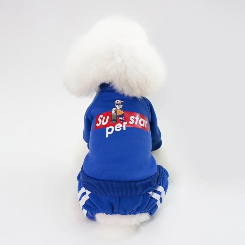 Winter Warm Pet Apparel Jumpsuit Printed Dog Clothes Sweater