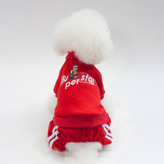 Winter Warm Pet Apparel Jumpsuit Printed Dog Clothes Sweater