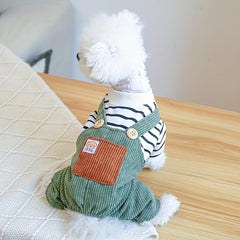 Striped Print Pet Jumpsuit For Dog And Cat Spring Summer