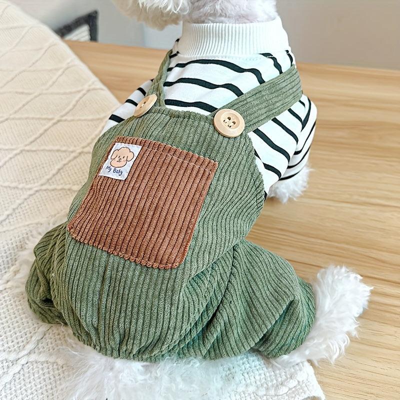 Striped Print Pet Jumpsuit For Dog And Cat Spring Summer