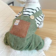 Striped Print Pet Jumpsuit For Dog And Cat Spring Summer