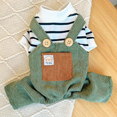 Striped Print Pet Jumpsuit For Dog And Cat Spring Summer