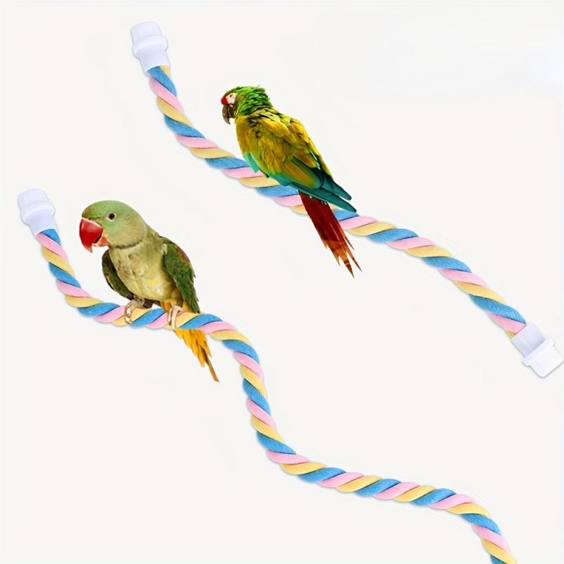 Pet Parrot Climbing Rope Cage Perch & Toy