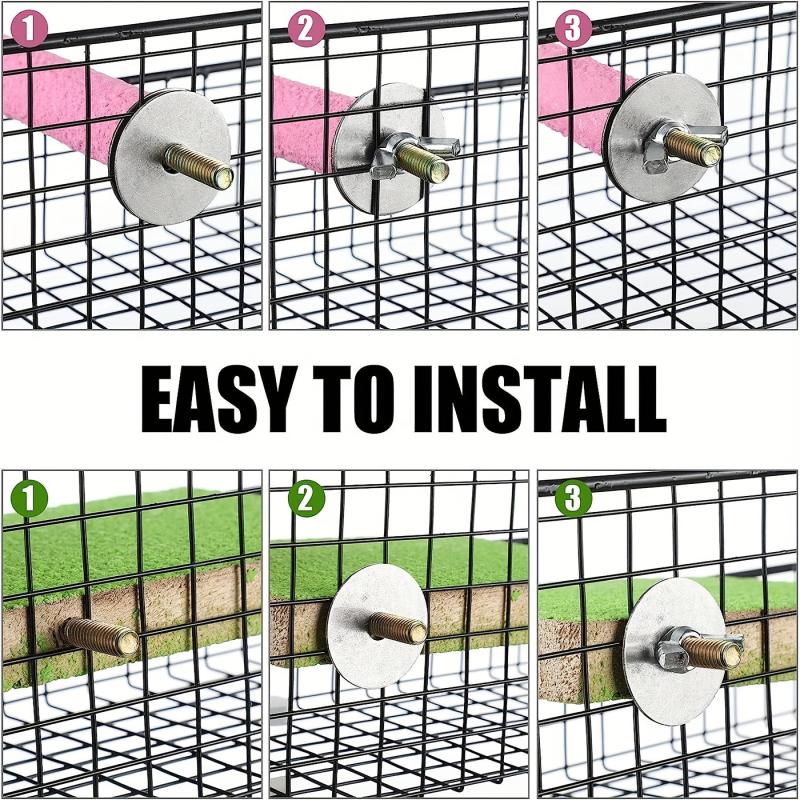 Colorful Bird Perch Stand with Grinding Stick for Parakeets Cockatiels Conures