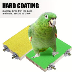 Colorful Bird Perch Stand with Grinding Stick for Parakeets Cockatiels Conures