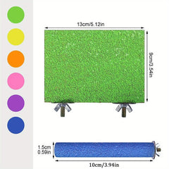 Colorful Bird Perch Stand with Grinding Stick for Parakeets Cockatiels Conures