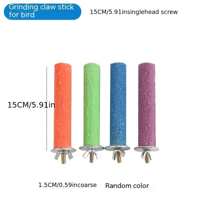 1pc Bird Grinding Claw Stick Parrot Stand Pole Screw Fixed Bird Bar