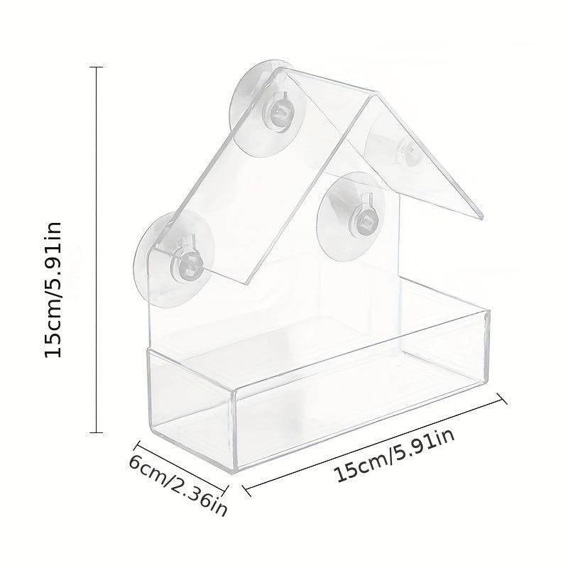 Clear Plastic Window Bird Feeder with Suction Cups