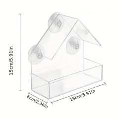 Clear Plastic Window Bird Feeder with Suction Cups
